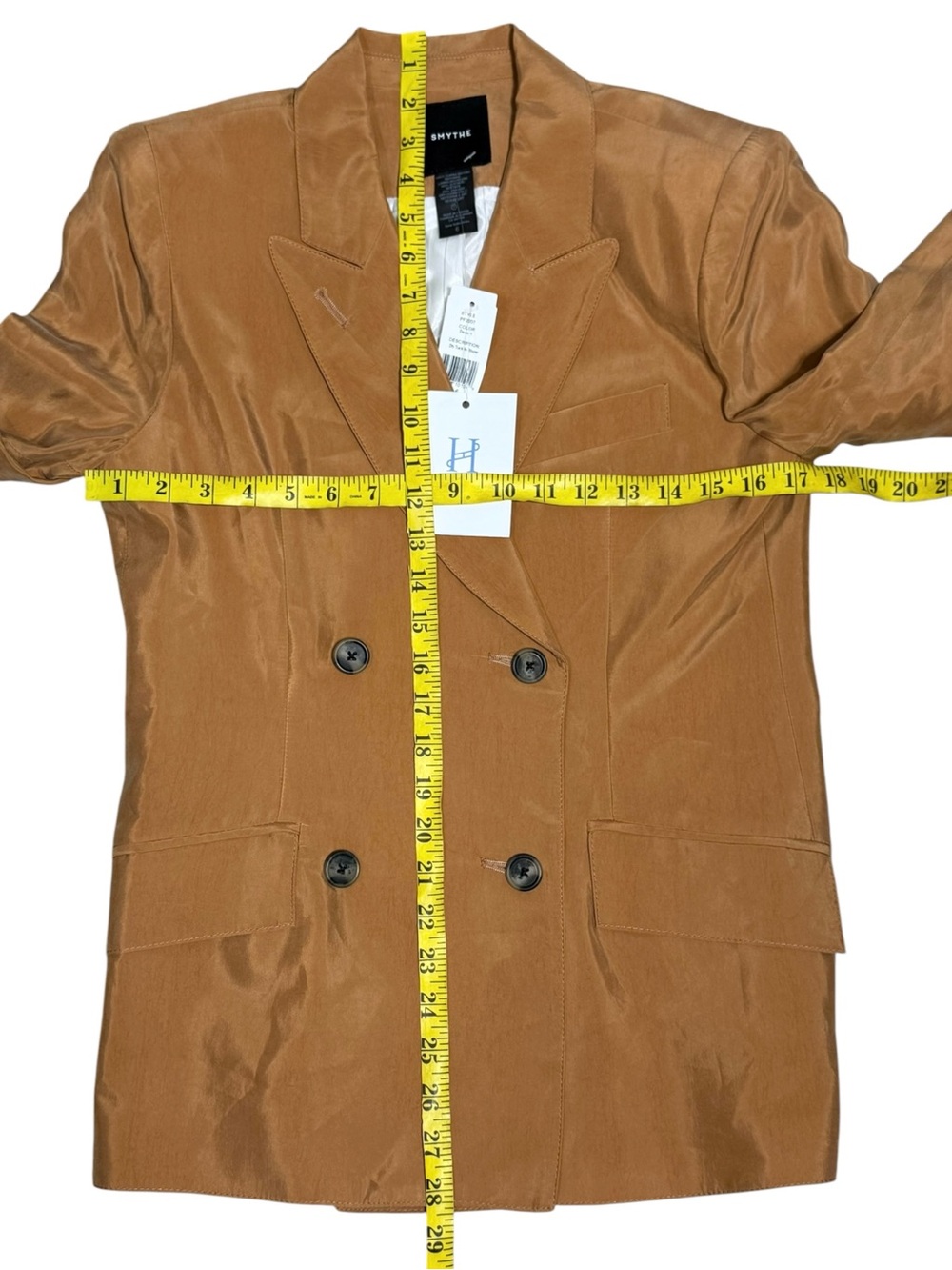 SMYTHE Tuck-In Blazer Desert Sand Tan Size 6 - Picture 4 of 6